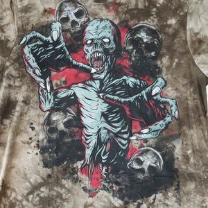 Walking Zombie Dead Skulls Tie Dye T-Shirt